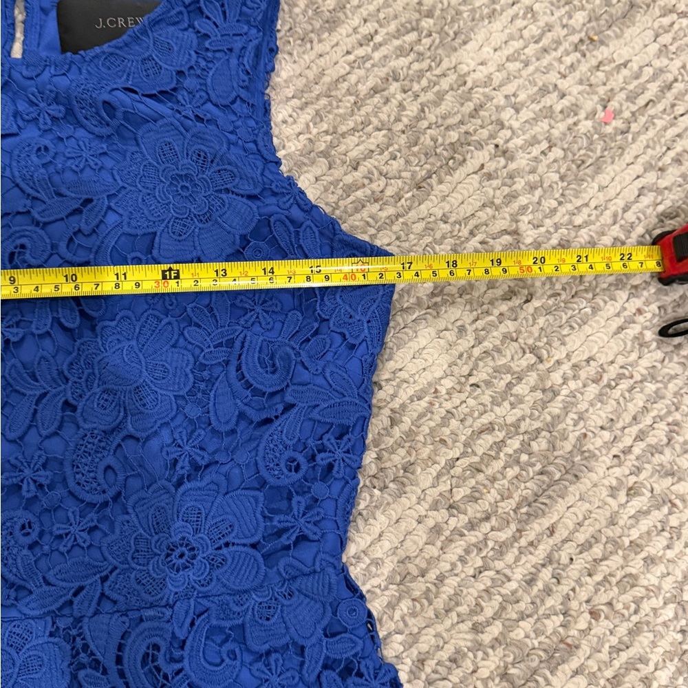 J Crew Size 6 Blue Lace Dress Sheath Sleeveless Wedding Guest Elegant - Picture 12 of 12